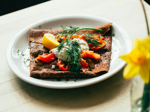 Galettes bretonas de trigo sarraceno con boletus