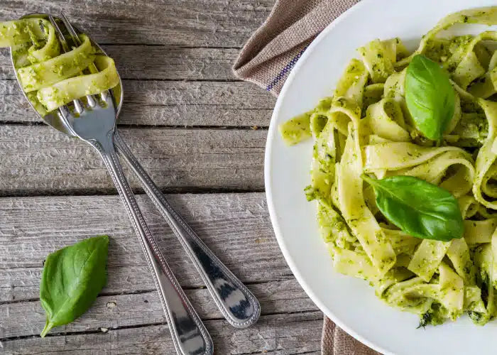 Pasta con pesto de brócoli