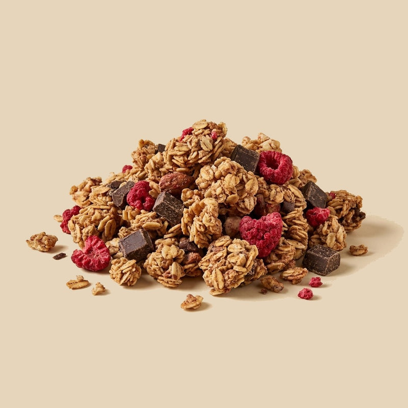 Muesli Crujiente con Chocolate y Frambuesas (Ecológico) a granel - A Granel Madrid