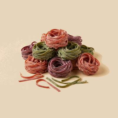 Tallarín de tomate, espinaca y remolacha (Ecológico)